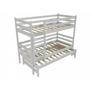 Patrová postel s výsuvnou přistýlkou PPV 015 (Rozměr: 90 x 190 cm, Prostor mezi lůžky: 80 cm, Barva dřeva: barva bílá)