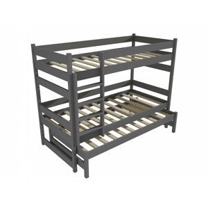 Patrová postel s výsuvnou přistýlkou PPV 018 (Rozměr: 80 x 180 cm, Prostor mezi lůžky: 80 cm, Barva dřeva: barva šedá)