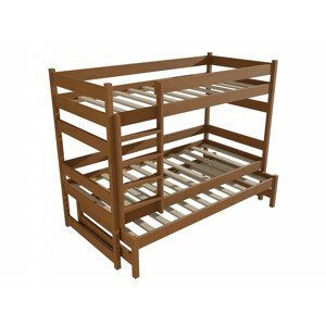 Patrová postel s výsuvnou přistýlkou PPV 018 (Rozměr: 80 x 180 cm, Prostor mezi lůžky: 90 cm, Barva dřeva: moření dub)
