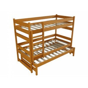 Patrová postel s výsuvnou přistýlkou PPV 018 (Rozměr: 80 x 180 cm, Prostor mezi lůžky: 80 cm, Barva dřeva: moření olše)