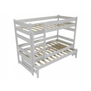 Patrová postel s výsuvnou přistýlkou PPV 018 (Rozměr: 80 x 180 cm, Prostor mezi lůžky: 80 cm, Barva dřeva: barva bílá)