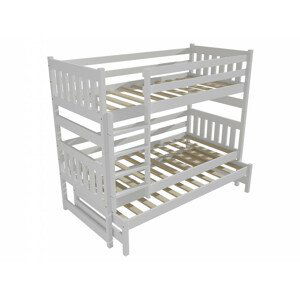 Patrová postel s výsuvnou přistýlkou PPV 019 (Rozměr: 80 x 200 cm, Prostor mezi lůžky: 90 cm, Barva dřeva: barva bílá)