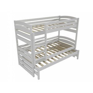 Patrová postel s výsuvnou přistýlkou PPV 020 (Rozměr: 90 x 190 cm, Prostor mezi lůžky: 80 cm, Barva dřeva: barva bílá)