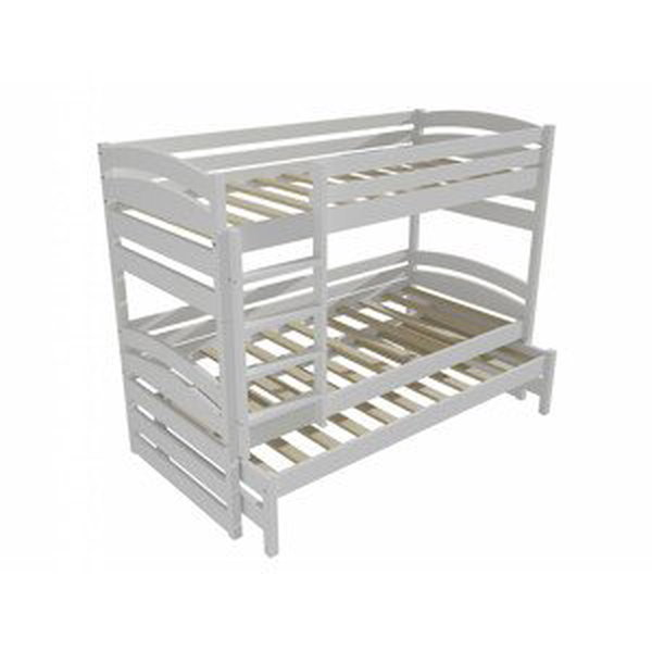 Patrová postel s výsuvnou přistýlkou PPV 020 (Rozměr: 90 x 180 cm, Prostor mezi lůžky: 90 cm, Barva dřeva: barva bílá)