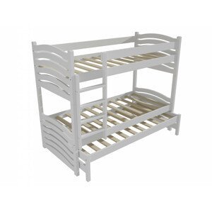 Patrová postel s výsuvnou přistýlkou PPV 021 (Rozměr: 90 x 190 cm, Prostor mezi lůžky: 80 cm, Barva dřeva: barva bílá)