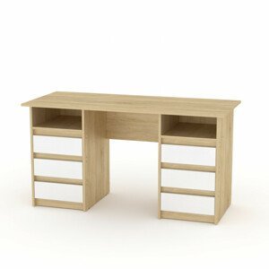 Psací stůl DEKAN-3 ABS (Barva dřeva: dub sonoma + bílá)