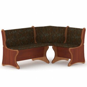 Rohová lavice ARGENTINA (Materiál potahu: tkanina - boston brown, Barva dřeva: kalvados | olše)