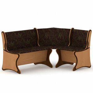 Rohová lavice ARGENTINA (Materiál potahu: tkanina - boston chocolate, Barva dřeva: buk | ořech)