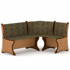 Rohová lavice ARGENTINA (Materiál potahu: tkanina - boston gold, Barva dřeva: buk | ořech)