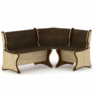 Rohová lavice ARGENTINA (Materiál potahu: tkanina - boston brown, Barva dřeva: dub sonoma | ořech)