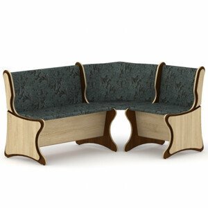 Rohová lavice ARGENTINA (Materiál potahu: tkanina - boston grey, Barva dřeva: dub sonoma | ořech)