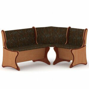 Rohová lavice ARGENTINA (Materiál potahu: tkanina - boston brown, Barva dřeva: olše | kalvados)