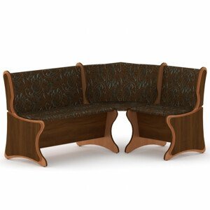 Rohová lavice ARGENTINA (Materiál potahu: tkanina - boston brown, Barva dřeva: ořech | olše)