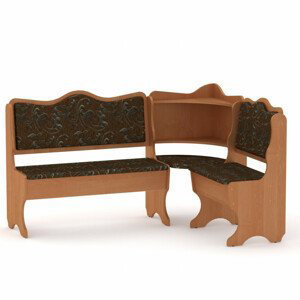 Rohová lavice DAKAR (Barva dřeva: olše, Materiál potahu: tkanina - boston brown)