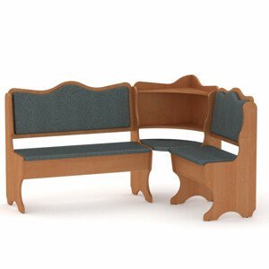 Rohová lavice DAKAR (Barva dřeva: olše, Materiál potahu: vinyl - šedá)