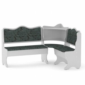 Rohová lavice DAKAR (Barva dřeva: bílá, Materiál potahu: tkanina - boston grey)