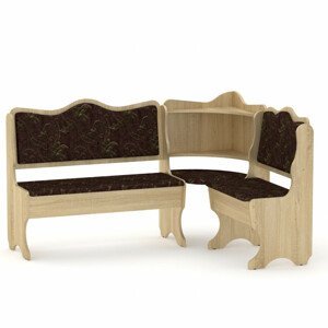 Rohová lavice DAKAR (Barva dřeva: dub sonoma, Materiál potahu: tkanina - boston chocolate)