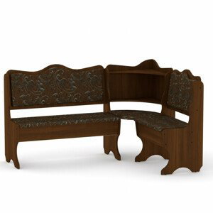 Rohová lavice DAKAR (Barva dřeva: ořech, Materiál potahu: tkanina - boston brown)