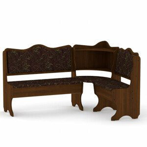 Rohová lavice DAKAR (Barva dřeva: ořech, Materiál potahu: tkanina - boston chocolate)