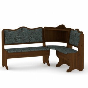 Rohová lavice DAKAR (Barva dřeva: ořech, Materiál potahu: tkanina - boston grey)