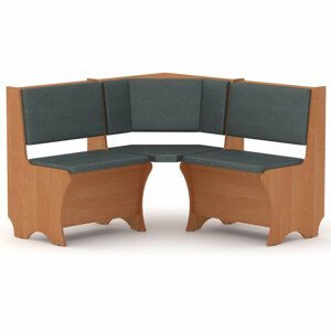 Rohová lavice CHILE (Barva dřeva: olše, Materiál potahu: vinyl - šedá)