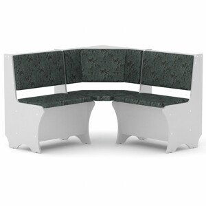 Rohová lavice CHILE (Barva dřeva: bílá, Materiál potahu: tkanina - boston grey)