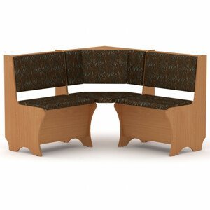Rohová lavice CHILE (Barva dřeva: buk, Materiál potahu: tkanina - boston brown)