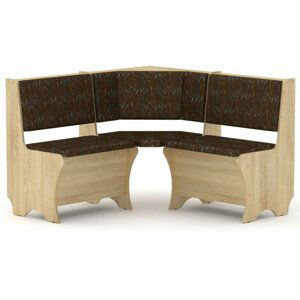 Rohová lavice CHILE (Barva dřeva: dub sonoma, Materiál potahu: tkanina - boston brown)