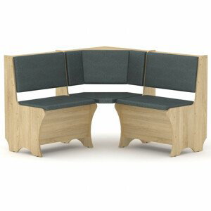 Rohová lavice CHILE (Barva dřeva: dub sonoma, Materiál potahu: vinyl - šedá)