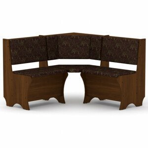 Rohová lavice CHILE (Barva dřeva: ořech, Materiál potahu: tkanina - boston chocolate)
