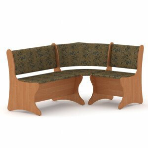 Rohová lavice ITALIA (Barva dřeva: olše, Materiál potahu: tkanina - boston gold)