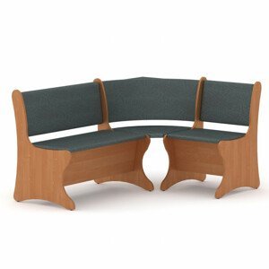 Rohová lavice ITALIA (Barva dřeva: olše, Materiál potahu: vinyl - šedá)