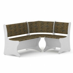 Rohová lavice ITALIA (Barva dřeva: bílá, Materiál potahu: tkanina - boston gold)