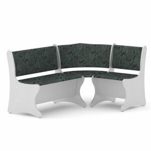 Rohová lavice ITALIA (Barva dřeva: bílá, Materiál potahu: tkanina - boston grey)
