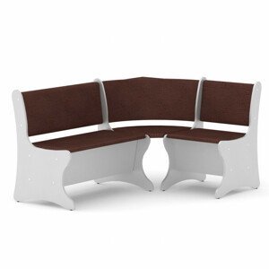 Rohová lavice ITALIA (Barva dřeva: bílá, Materiál potahu: vinyl - bronz)