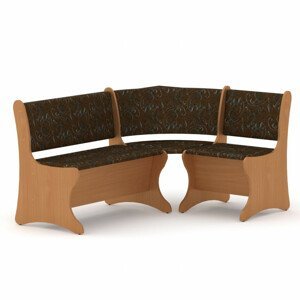 Rohová lavice ITALIA (Barva dřeva: buk, Materiál potahu: tkanina - boston brown)