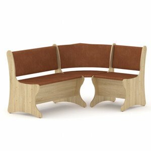 Rohová lavice ITALIA (Barva dřeva: dub sonoma, Materiál potahu: vinyl - červená)