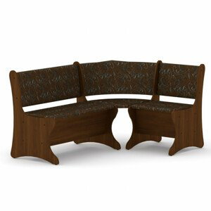 Rohová lavice ITALIA (Barva dřeva: ořech, Materiál potahu: tkanina - boston brown)