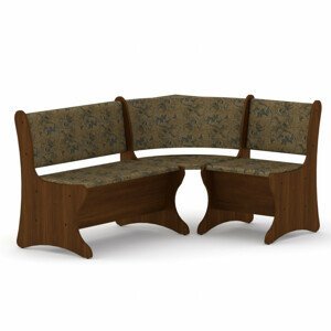 Rohová lavice ITALIA (Barva dřeva: ořech, Materiál potahu: tkanina - boston gold)