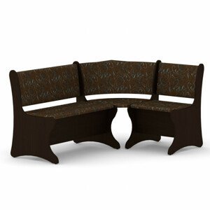 Rohová lavice ITALIA (Barva dřeva: wenge, Materiál potahu: tkanina - boston brown)