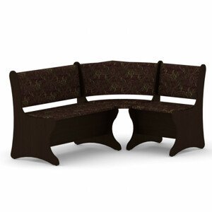 Rohová lavice ITALIA (Barva dřeva: wenge, Materiál potahu: tkanina - boston chocolate)
