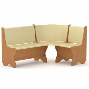 Rohová lavice KANADA (Barva dřeva: buk, Materiál potahu: vinyl - slonová kost)