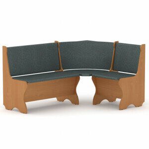 Rohová lavice KANADA (Barva dřeva: buk, Materiál potahu: vinyl - šedá)