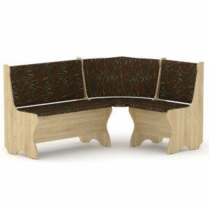 Rohová lavice KANADA (Barva dřeva: dub sonoma, Materiál potahu: tkanina - boston brown)