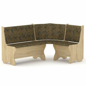 Rohová lavice KANADA (Barva dřeva: dub sonoma, Materiál potahu: tkanina - boston gold)