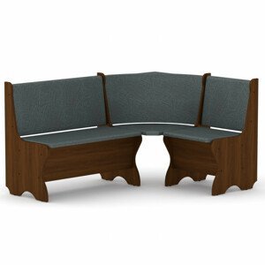 Rohová lavice KANADA (Barva dřeva: ořech, Materiál potahu: vinyl - šedá)
