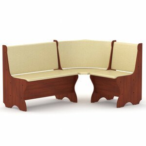 Rohová lavice KANADA (Barva dřeva: kalvados, Materiál potahu: vinyl - slonová kost)
