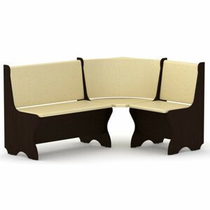 Rohová lavice KANADA (Barva dřeva: wenge, Materiál potahu: vinyl - slonová kost)