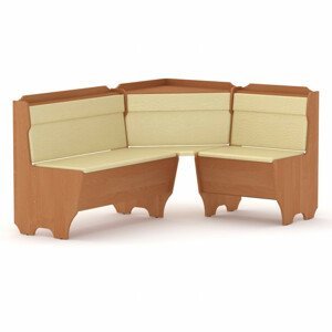 Rohová lavice KORSIKA (Barva dřeva: olše, Materiál potahu: vinyl - slonová kost)
