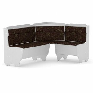 Rohová lavice KORSIKA (Barva dřeva: bílá, Materiál potahu: tkanina - boston chocolate)